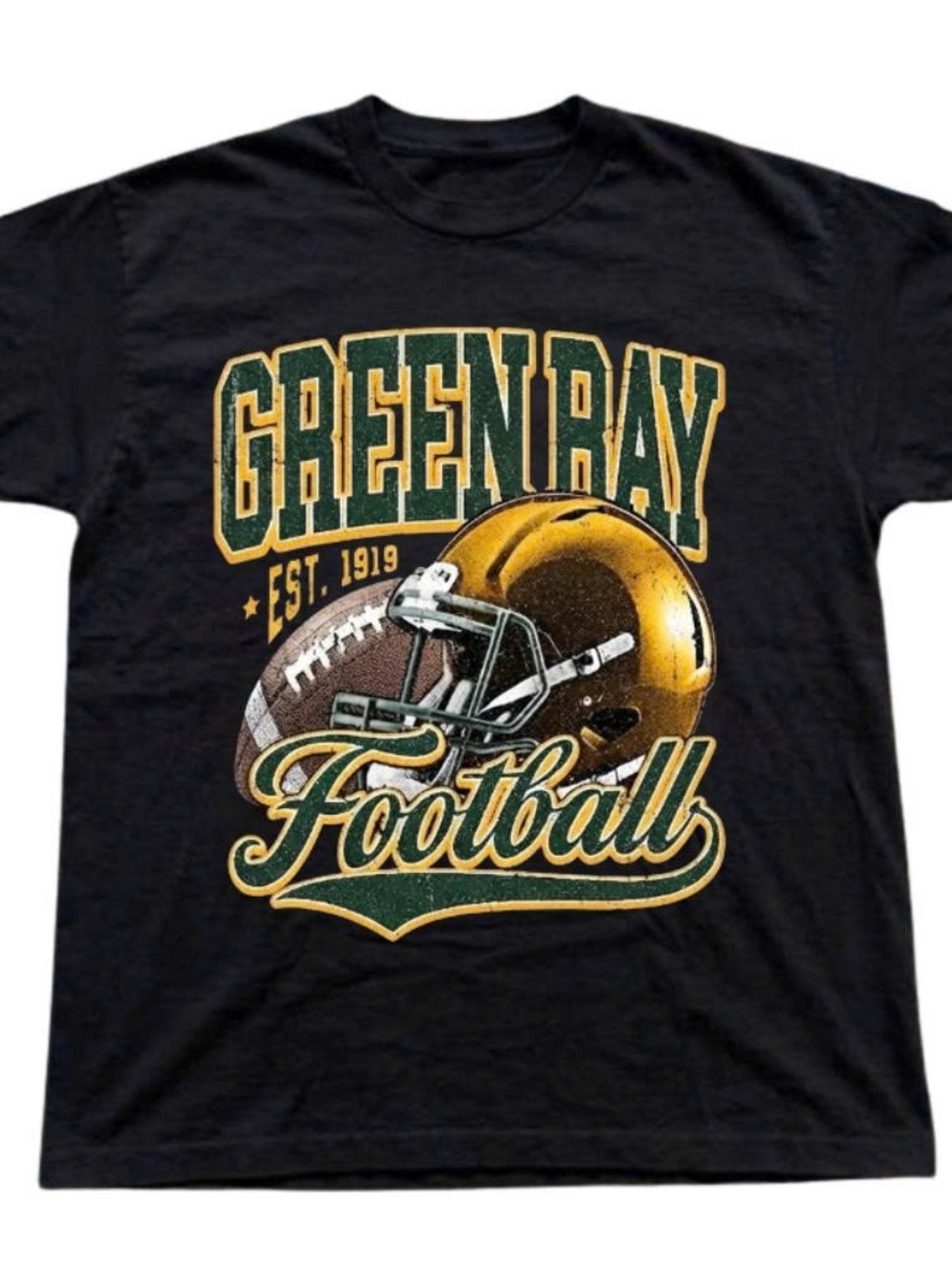 Gildan Black Shirt Green Bay Football Graphic Tee